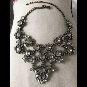 Great cond JCrew statement necklace - clear stones